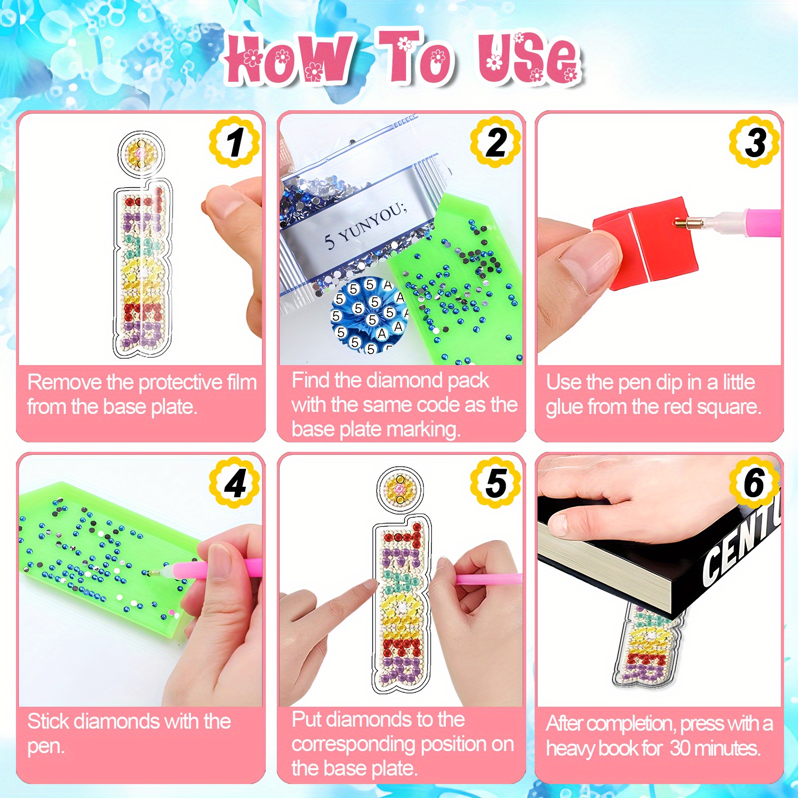12pcs Letter Pattern Diamond Painting Earrings, Teacher's Day Theme